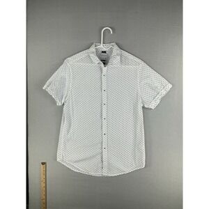 Denim & Flower Ricky Singh M Slim Fit White Polka Dot Button Up Shirt